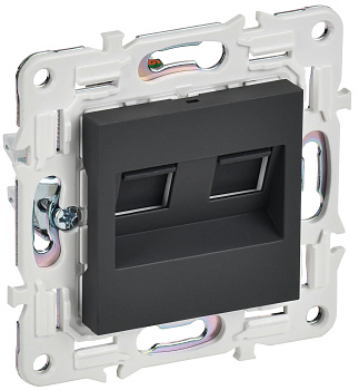 SKANDY Розетка компьютерная двойная RJ45 кат.6 SK-K04G графит IEK