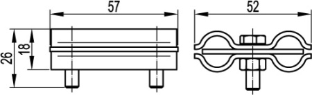Параллельный зажим с разделительной пластиной, медь DKC