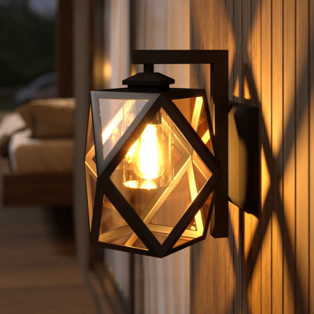 Настенный уличный светильник 1*E27 черный IP33 Ambra (a056232) Elektrostandard