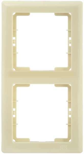 Рамка 2-местная вертикальная РВ-2-БК BOLERO кремовый IEK