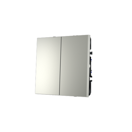 Проходной переключатель встраиваемый Voltum S70 двухклавишный 10А, (сталь)