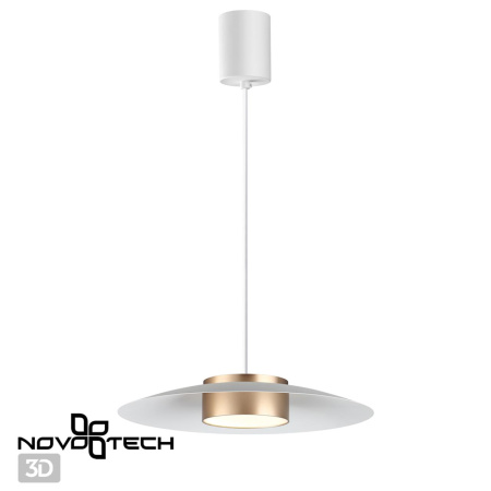 Св-к накл.св/д,провод 2м IP20 LED 4000К 18W 220-240V PILZ белый/золото NOVOTECH