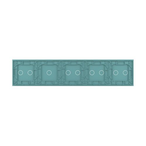 Панель для пяти сенсорных выключателей, 9 клавиш (2+2+2+1+2), цвет зеленый, стекло Livolo фото 4