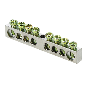 Шина PEN "ноль-земля" (6x9мм) 8 отв, цинк крепеж по центру PROxima EKF