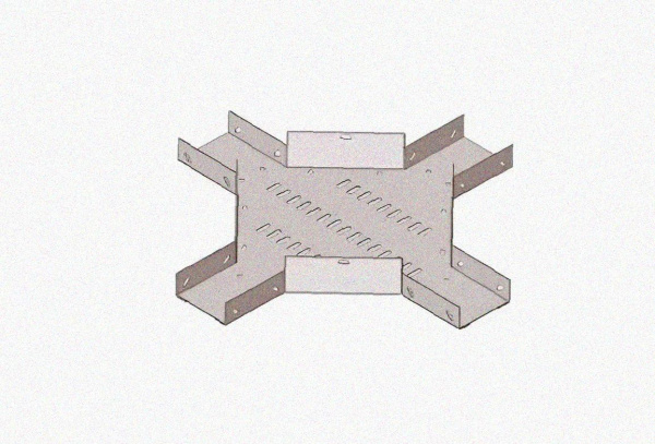 Лоток крестообразный замковый перфорированный КМЗ 100х50 УХЛ1, горячее цинкование, S1,5