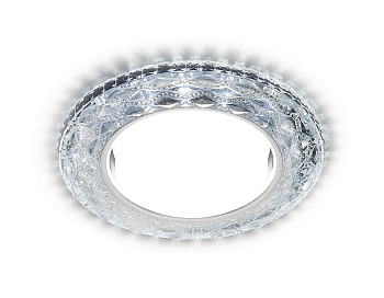 Встраиваемый точечный светильник со светодиодной лентой G288 CH хром/прозрачный GX53+3W(LED WHITE) Ambrella Light