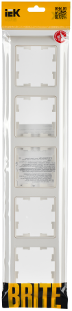BRITE Рамка 5-мест. РУ-5-Бр бел./бел. IEK
