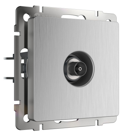 Встраиваемые механизмы Розетка СУ TV оконечная . cеребряный рифленый IP20 Werkel