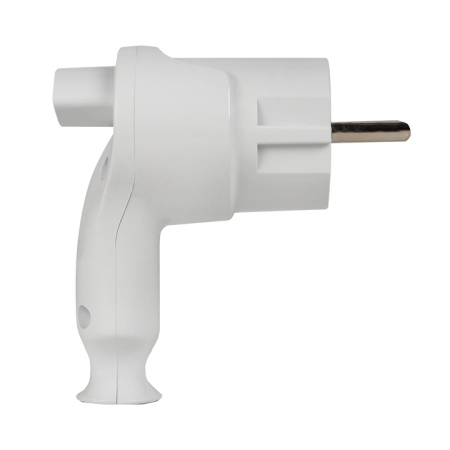 Вилка с кнопкой извлечения с/з белая 16А 250В EKF