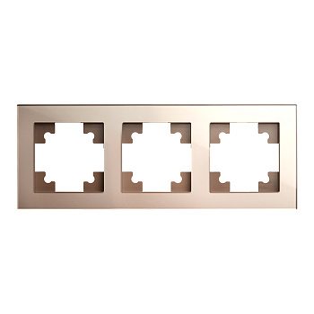 Рамка 3-местная, стекло,, STEKKER, GFR00-7003-02, серия Катрин, шампань