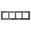 Рамка стеклянная Voltum S70 на 4 поста, (графит, стекло)