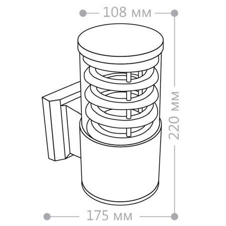 Светильник садово-парковый Feron DH0801, на стену вверх, E27 230V, серый