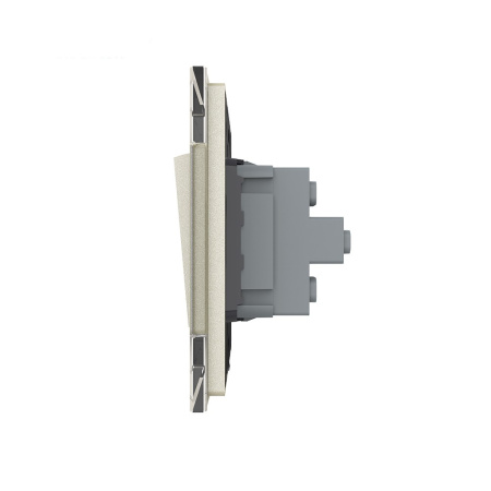 Двухклавишный механический выключатель 1 пост, цвет жемчужный Livolo