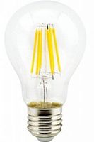 Лампа светодиодная LED А60 прозрачная 10 Вт Е27 6500К филамент (нитевидная) ECOLA