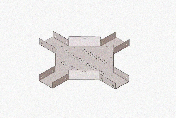 Лоток крестообразный замковый глухой КМЗГ 50х50 УТ1,5, горячее цинкование, S1,5