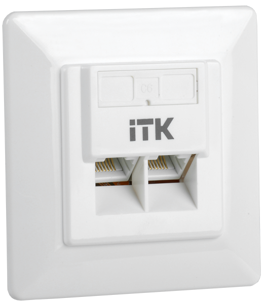 ITK Внутренняя информационная розетка RJ45 кат.6 UTP 2 порта