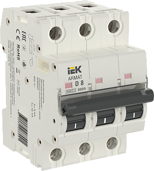 Выключатель автоматический ВА МОД M06N 3П D 8А ARMAT IEK