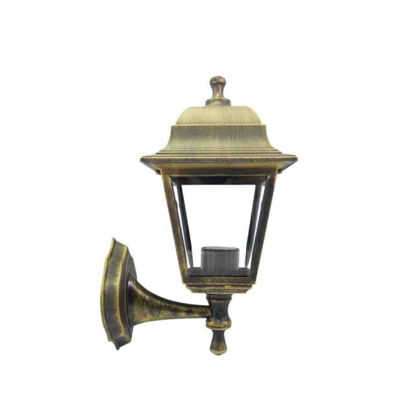 11-11 БР (НБУ 04-60-001 ЛЕДА) Светильник-фонарь настенный бронза 4-хгранный прозрач стекло APEYRON