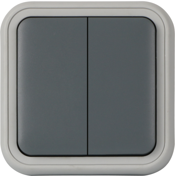 Donel W55 Рамка с клавишей для скрытой установки переключателя двухклавишного, серый, IP55, серия (тип) DIP55