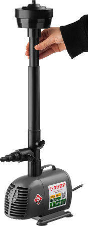 Насос фонтанный, ЗНФЧ-60-4.2, для чистой воды, напор 4,2 м, насадки: колокольчик, гейзер, каскад, 120 Вт, 60 л/мин ЗУБР
