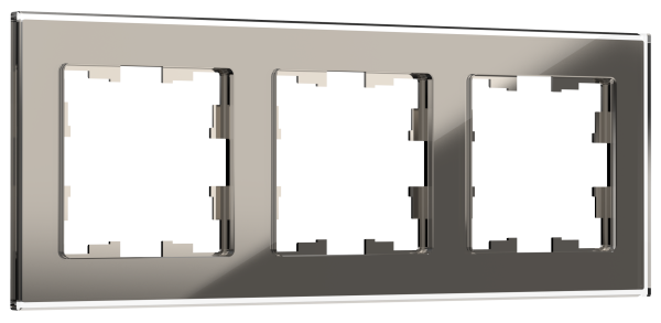 BRITE Рамка 3-мест. РУ-3-2-БрД стекло дым. IEK