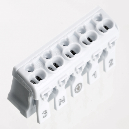 Клемма монтажная STEKKER, LD294-4005, для подключения фазных проводников, 5 контактных групп (3 ввода, 3 вывода на полюс)