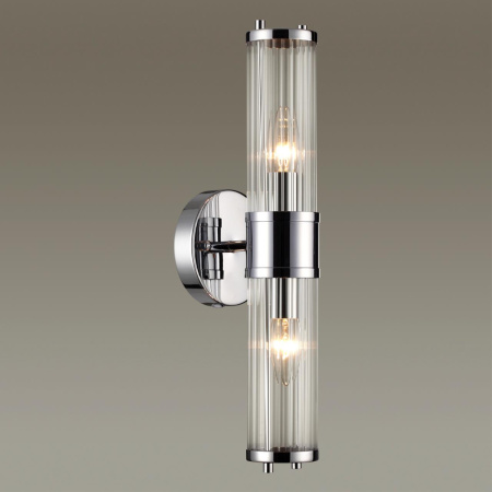 Настенный св-к E14 1*40W IP44 KEPA хром/прозрачный/стекло ODEON LIGHT