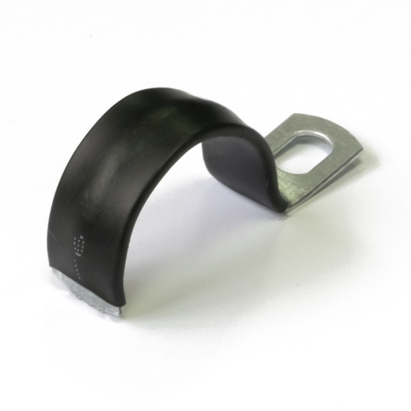 Скоба металлическая однолапковая с полимерным покрытием СМО-П d25-26 мм (100 шт/уп) Промрукав