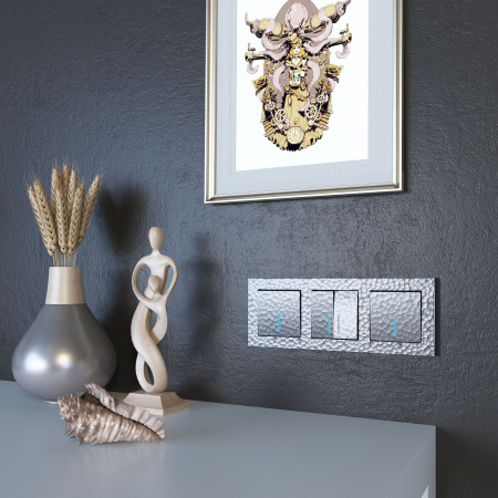 Hammer Рамка на 3 поста (серебряный) Werkel