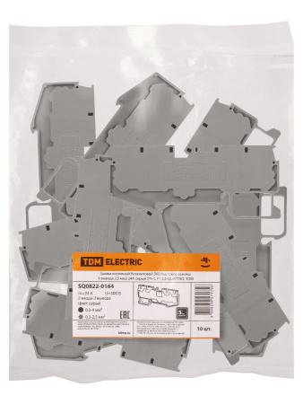 Зажим клеммный безвинтовой ЗКБ быстрого зажима 4 вывода 2,5 мм2 24А серый (Ph-C PT 2,5-QUATTRO) TDM