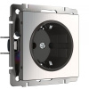 Встраиваемые механизмы Розетка СУ 1-м с заземл. 16А глянцевый никель IP20 Werkel