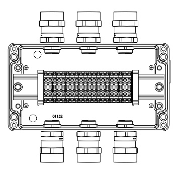 Взрывозащ. клемм. коробка из алюминия TBE-A-14-(20xCBC.4)-3x6018ANSBKGM2SB(A)(C)1Ex e IIC Т5 Gb / Ex tb IIIC T95°C Db IP66 DKC