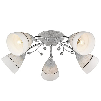 Люстра потолочная Серый, Хром/Серый, Белый E27 5*60Вт 115-107-05 VELANTE