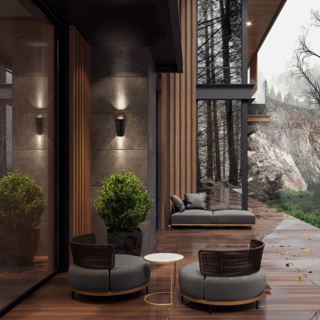 Уличный настенный светодиодный светильник 12Вт 4000К черный IP54 Tronc (a053448) Elektrostandard