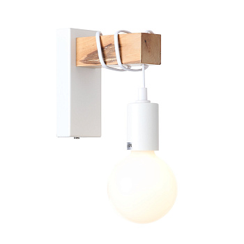 Светильник настенный Белый, Светлое дерево E27 1*60Вт SL1142.501.01 EVOLUCE