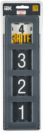 BRITE Рамка 4-мест. РУ-4-2-Бр стекло графит RE IEK