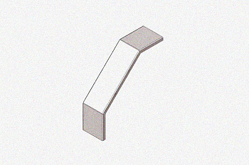 Крышка лотка замкового КЛСЗ 400х110-90 УТ1,5 для поворота трассы вниз на 90, горячее цинкование, S1,5