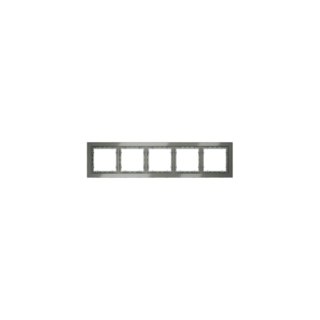 Рамка стеклянная Voltum S70 на 5 постов, (титан, стекло)