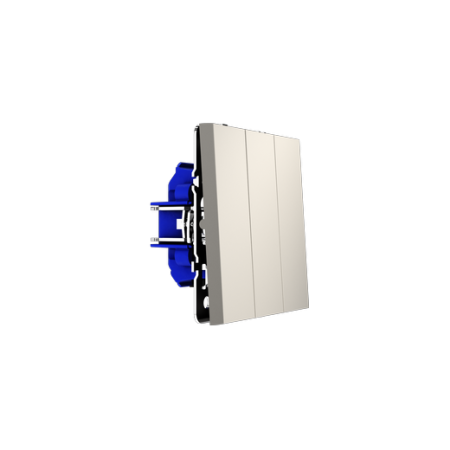 Выключатель встраиваемый Voltum S70 трехклавишный 10А, (кашемир)
