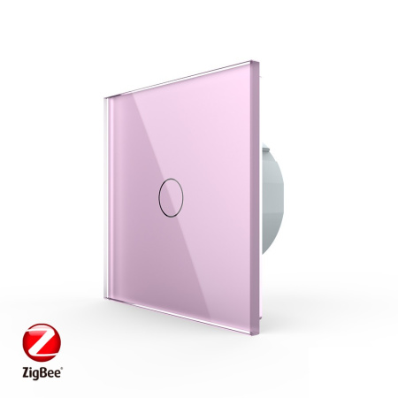 Сенсорный выключатель ZigBee (Wi-Fi) 1 клавиша 1 пост Розовый Livolo