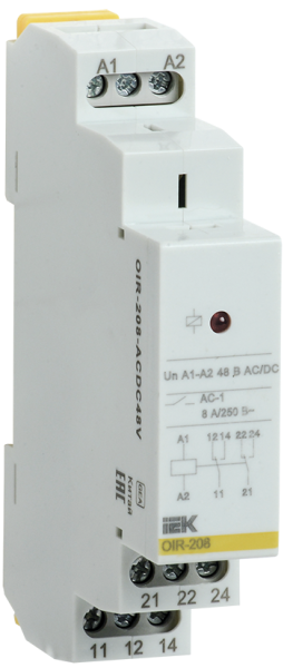 Реле промежуточное модульное OIR 2 контакта 8А 48В AC/DC IEK