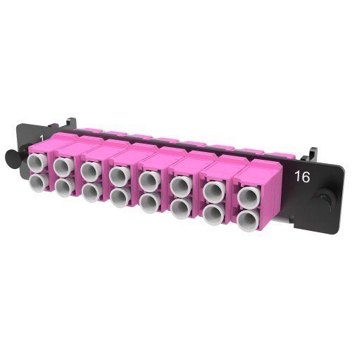 Адаптерная планка 8xLC Duplex адаптеров, (цвет адаптеров - пурпурный), OM4 1/2 HU DKC