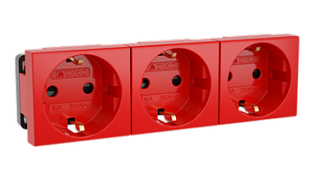 Тройная розетка Viva красная DKC
