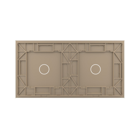 Панель для двух одноклавишных выключателей золотая Livolo