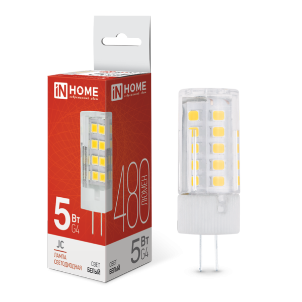 Лампа св/д VC JC 5Вт G4 12V 4000K ASD/inHome Лампа св/д VC JC 5Вт G4 12V 4000K ASD/inHome