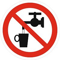 Знак P 05 "Запрещается использовать в качестве питьевой воды" ф200 мм, пленка самоклеящаяся ГОСТ Р 12,4,026-2001 EKF