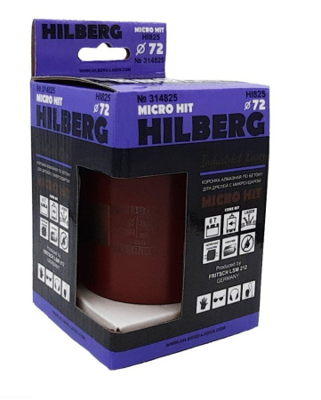 Коронка алмазная 72 мм Industrial Laser Micro Hit под пылеудалитель HI825 Hilberg