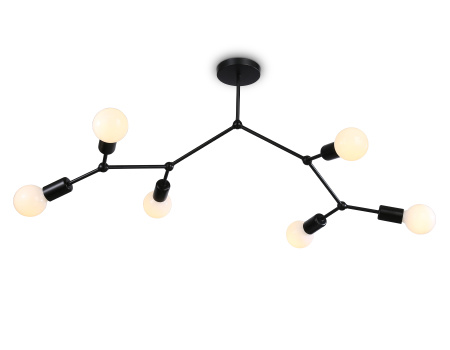 Потолочный светильник в стиле лофт TR8036/6 BK черный E27*6 max 40W D670*590 Ambrella Light