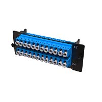 Адаптерная планка с установленными 12xLC Duplex адаптерами (aligned key)(цвет адаптера - синий), OS2, 1 HU DKC
