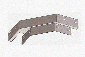 Лоток угловой перфорированный КГ 400х100-135 УХЛ1 поворот на 135, горячее цинкование S1,5